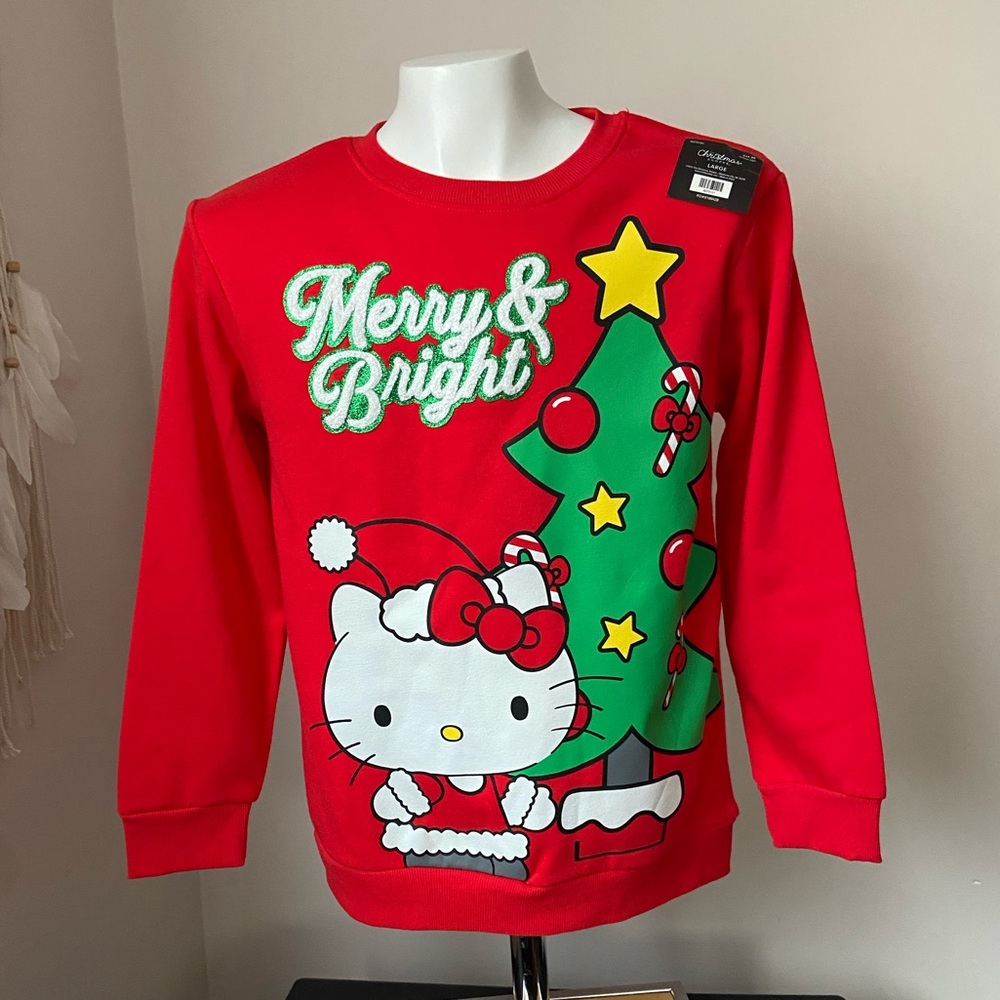 Hello Kitty Christmas Sweatshirt Girls Large
